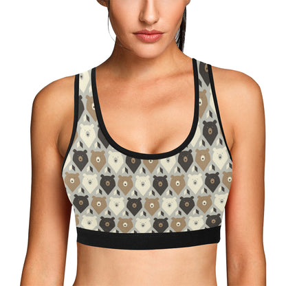 Bear Pattern Print Design 04 Sports Bra