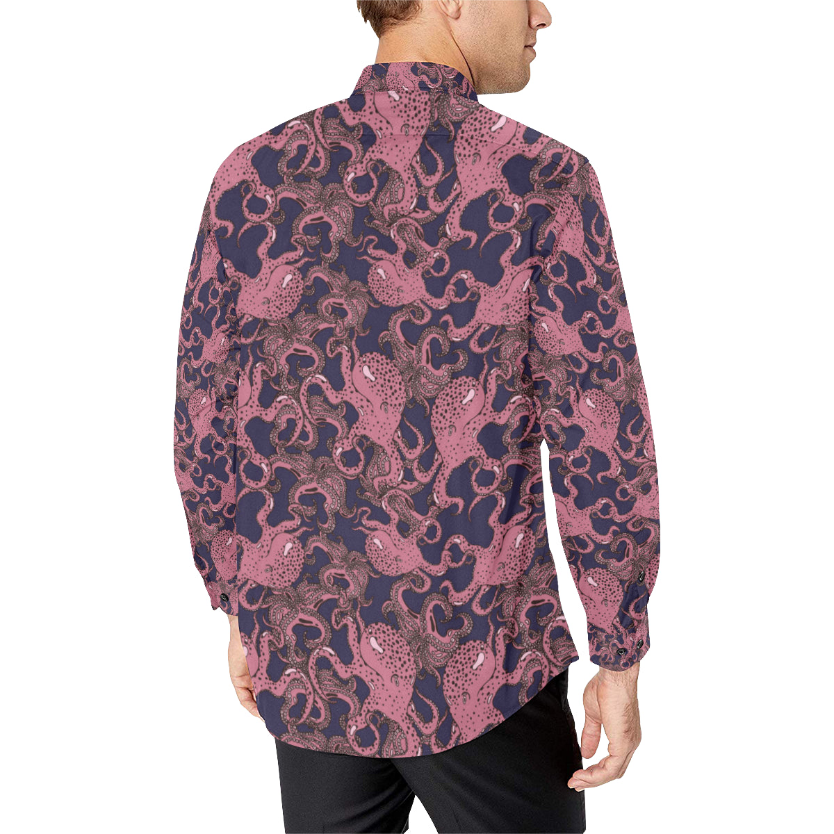 Octopus Pattern Print Design A03 Men's Long Sleeve Shirt