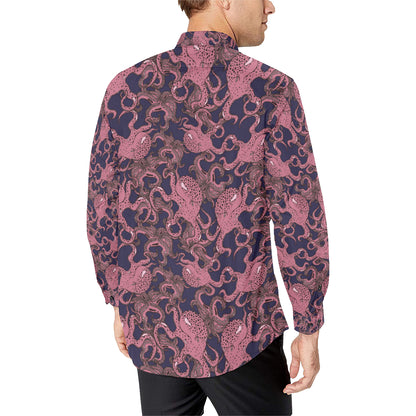 Octopus Pattern Print Design A03 Men's Long Sleeve Shirt