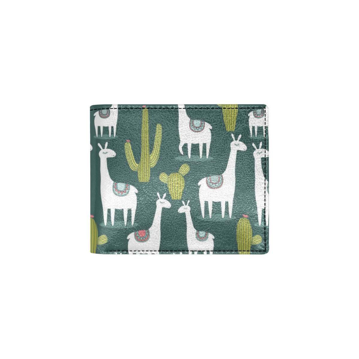 Llama Cactus Pattern Print Design 02 Men's ID Card Wallet