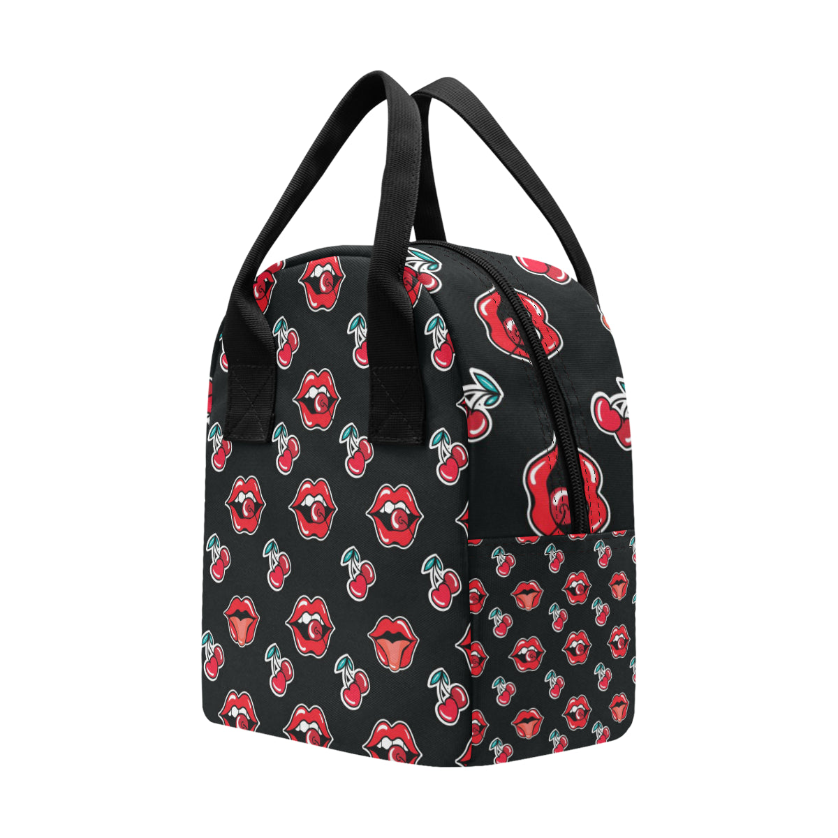 Cherry Pattern Print Design CH04 Insulated Lunch Bag