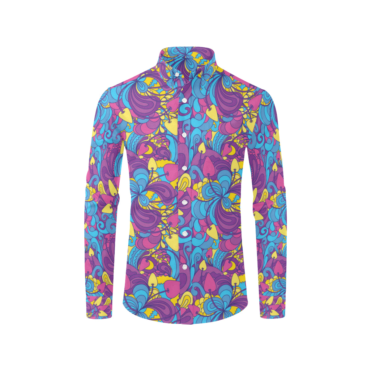 Psychedelic Mushroom Pattern Print Design A03 Men's Long Sleeve Shirt