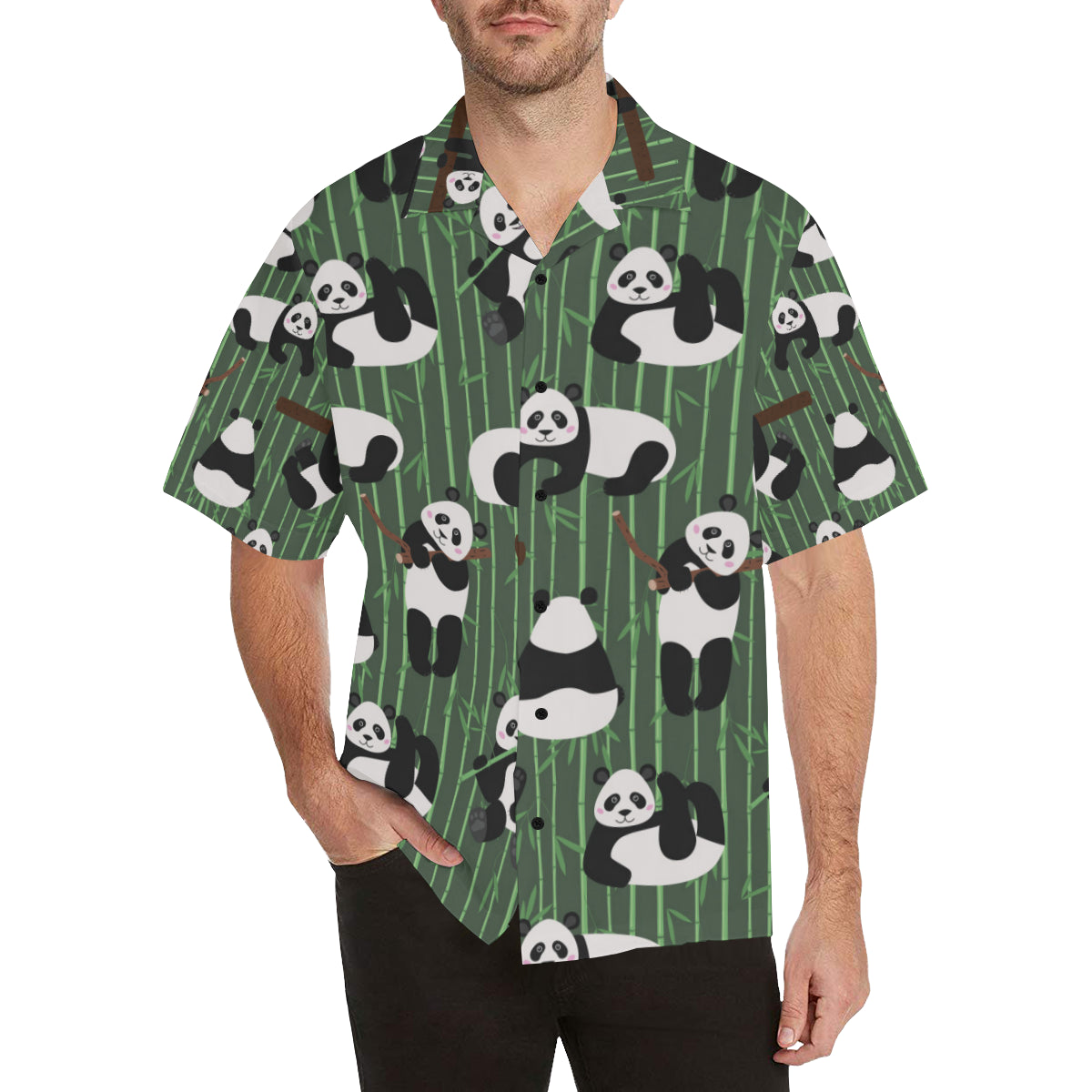 Panda Pattern Print Design A04 Men's Hawaiian Shirt