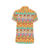 Aztec Pattern Print Design 03 Men's Short Sleeve Button Up Shirt