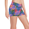 Tropical Flower Pattern Print Design TF025 Yoga Shorts