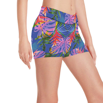 Tropical Flower Pattern Print Design TF025 Yoga Shorts