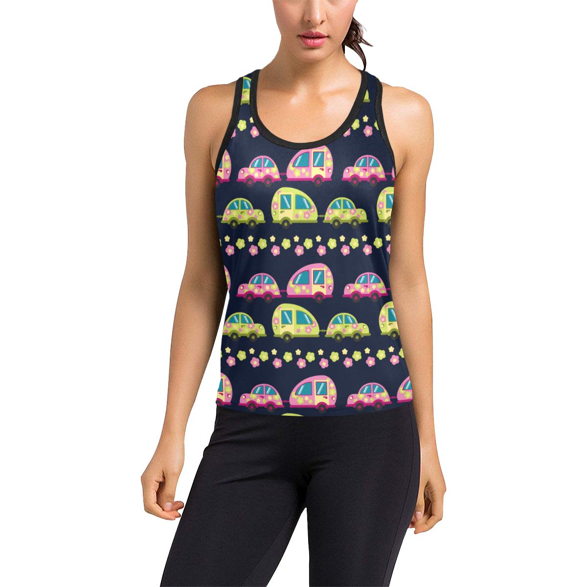 Camper Cute Camping Design No 3 Print Women's Racerback Tank Top