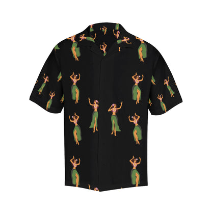 Hula Dancers Girl Pattern Print Design 01 Men's Hawaiian Shirt