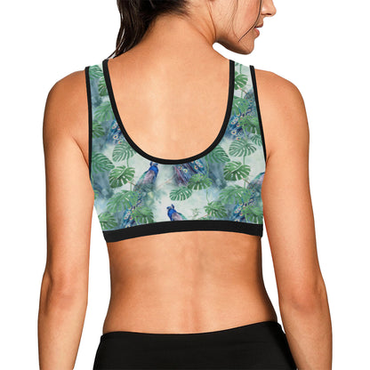 Peacock Pattern Print Design A02 Sports Bra