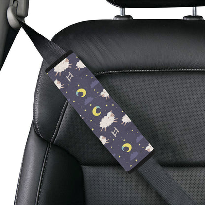 Sheep Night Pattern Print Design 02 Car Seat Belt Cover