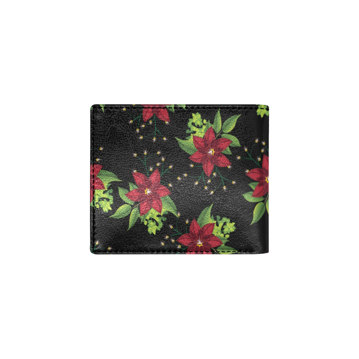 Poinsettia Pattern Print Design A01 Men's ID Card Wallet
