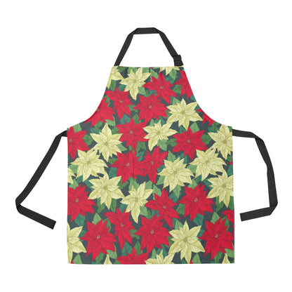 Poinsettia Pattern Print Design POT06 Apron with Pocket