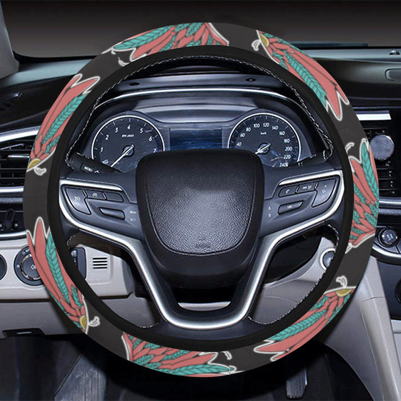 Angel Wings Pattern Print Design 05 Steering Wheel Cover with Elastic Edge