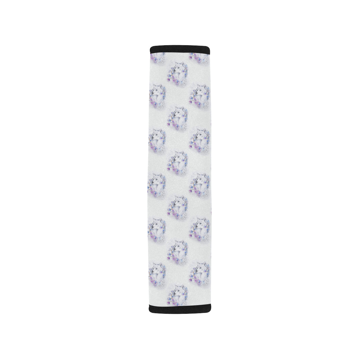 Wolf with Flower Print Design Car Seat Belt Cover