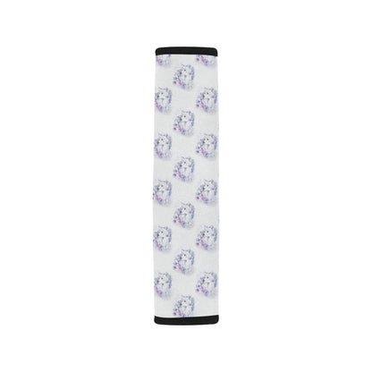 Wolf with Flower Print Design Car Seat Belt Cover