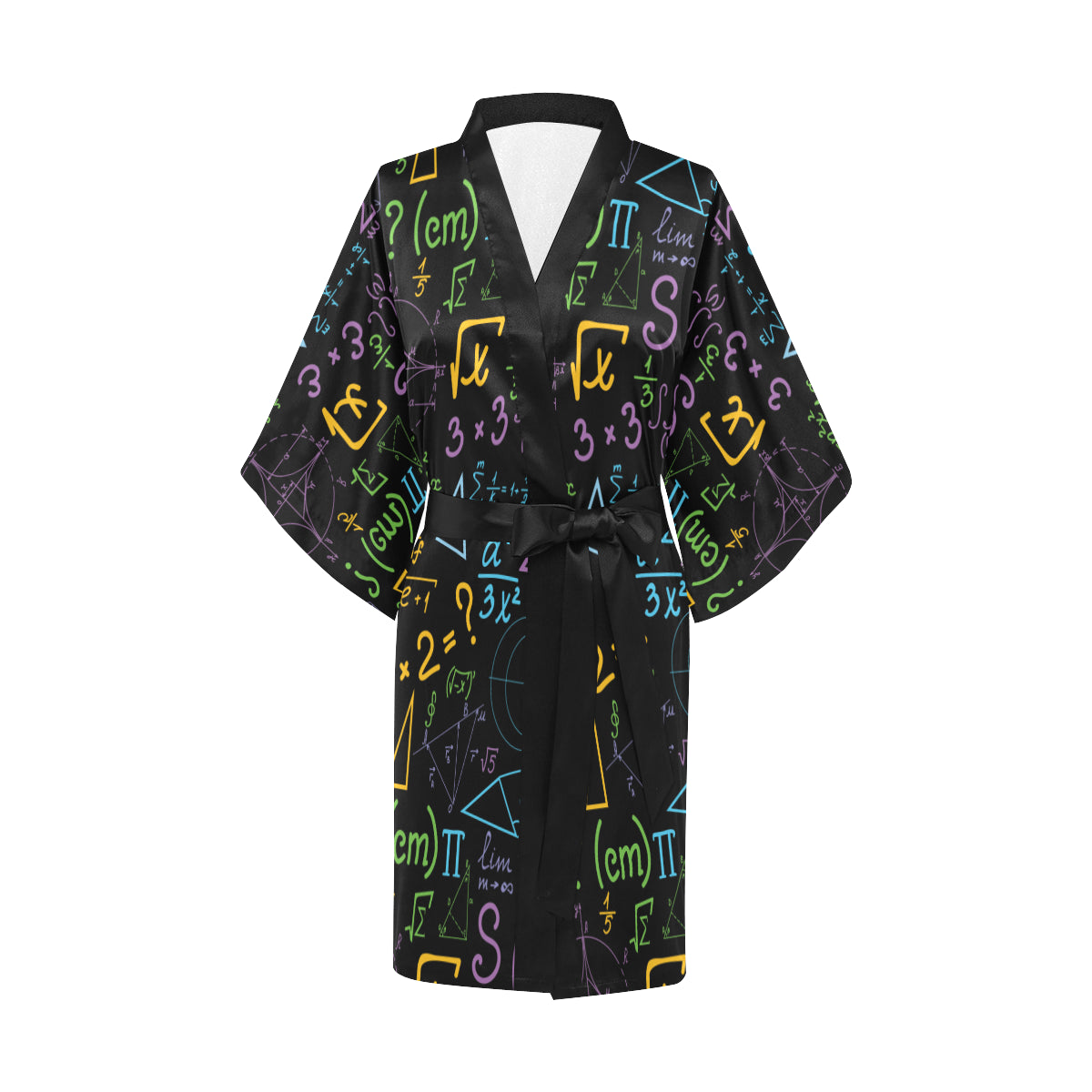 Math Pattern Print Design 03 Women's Short Kimono