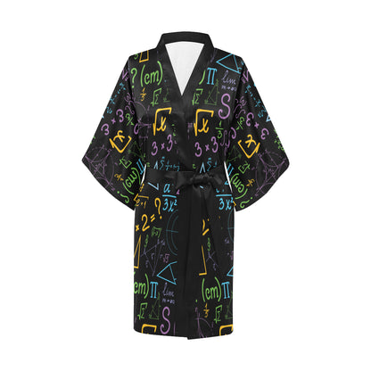 Math Pattern Print Design 03 Women's Short Kimono
