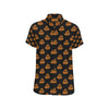 Poop Emoji Pattern Print Design A01 Men's Short Sleeve Button Up Shirt