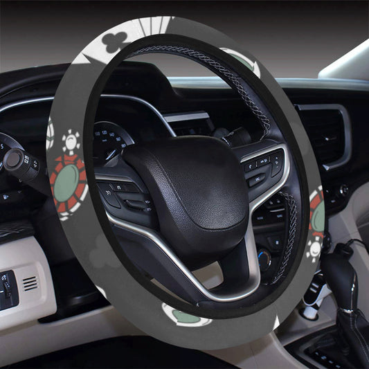 Casino Pattern Print Design 02 Steering Wheel Cover with Elastic Edge
