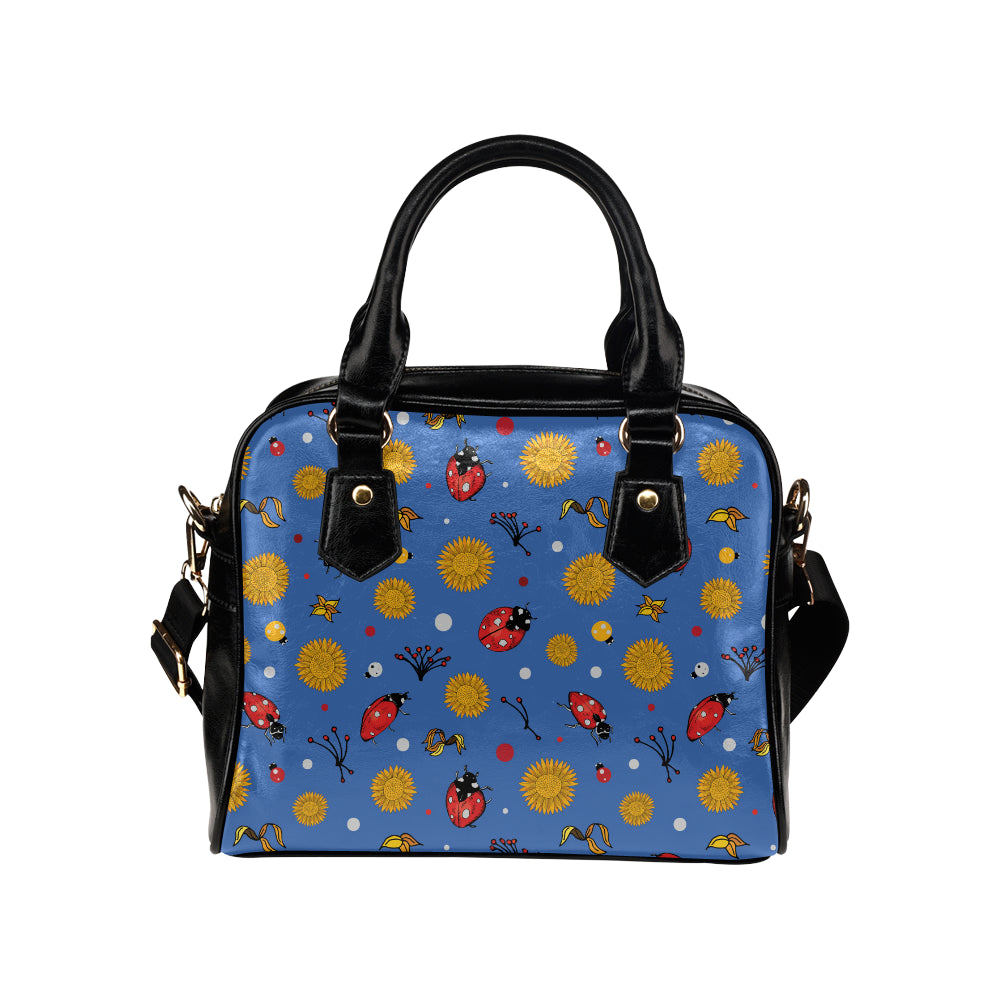 Ladybug Pattern Print Design 05 Shoulder Handbag