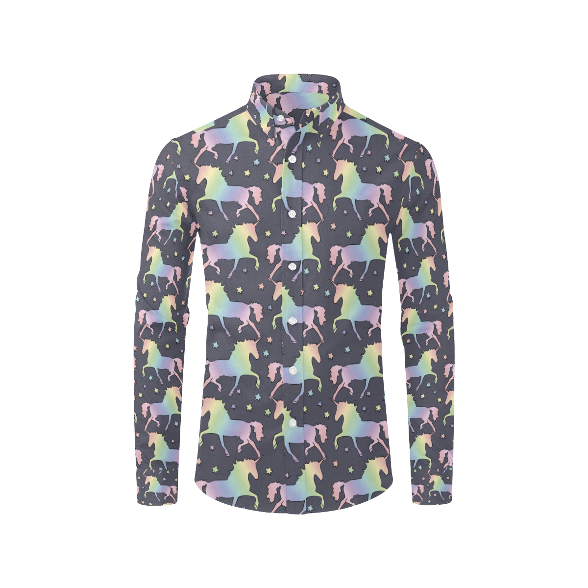 Rainbow Pattern Print Design A05 Men's Long Sleeve Shirt