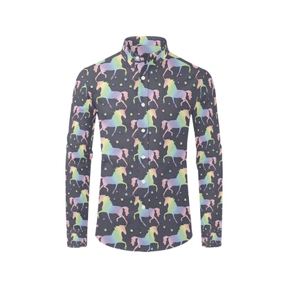 Rainbow Pattern Print Design A05 Men's Long Sleeve Shirt