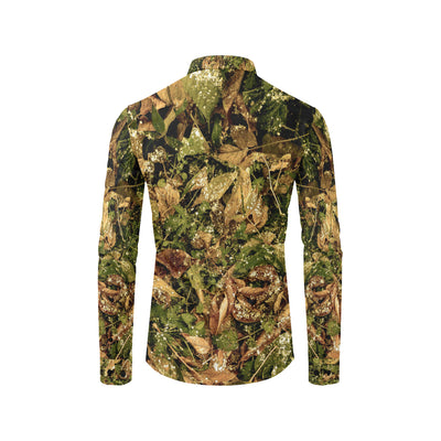 Camo Realistic Tree Forest Texture Print Men's Long Sleeve Shirt