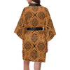 African Pattern Print Design 05 Women's Short Kimono