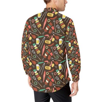Barbecue Pattern Print Design 05 Men's Long Sleeve Shirt