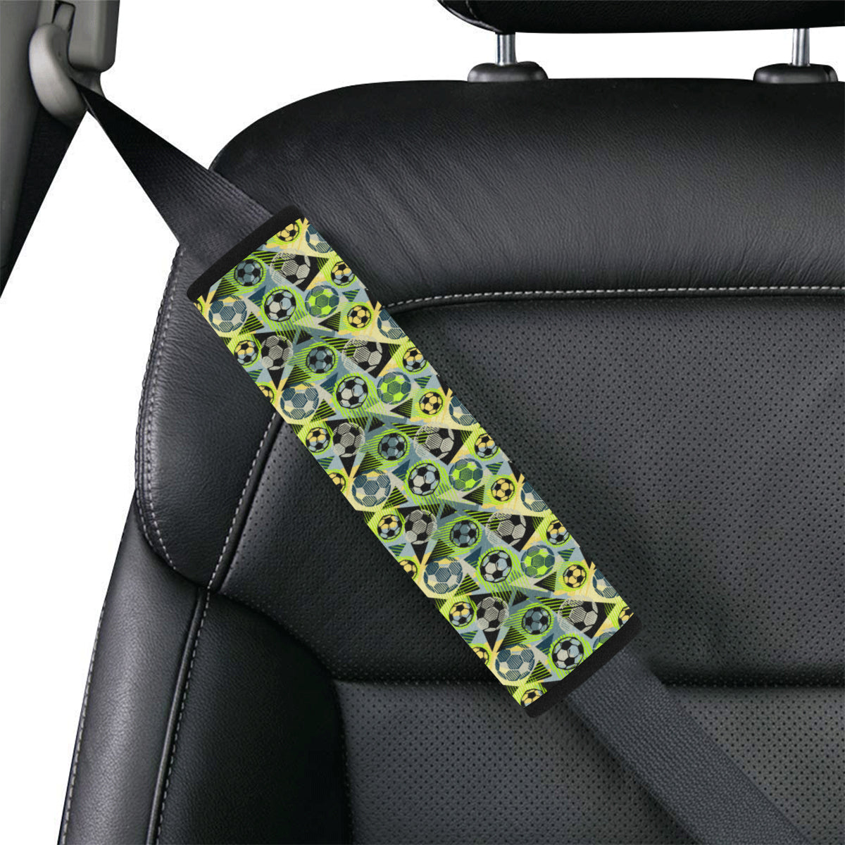 Soccer Ball Themed Print Pattern Car Seat Belt Cover