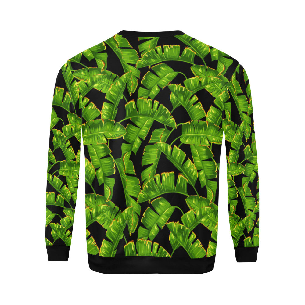 Banana Leaf Pattern Print Design BL06 Men Long Sleeve Sweatshirt