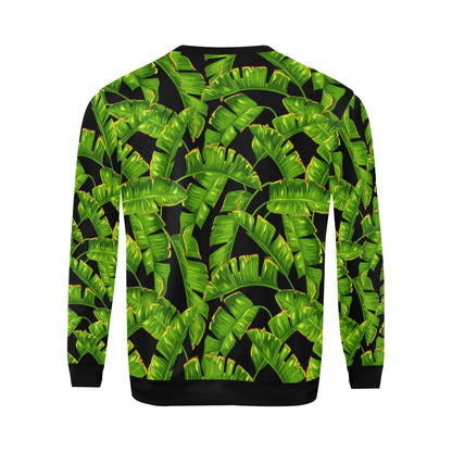 Banana Leaf Pattern Print Design BL06 Men Long Sleeve Sweatshirt