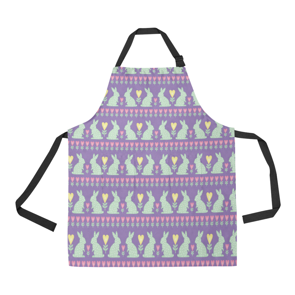 Rabbit Pattern Print Design RB01 Apron with Pocket