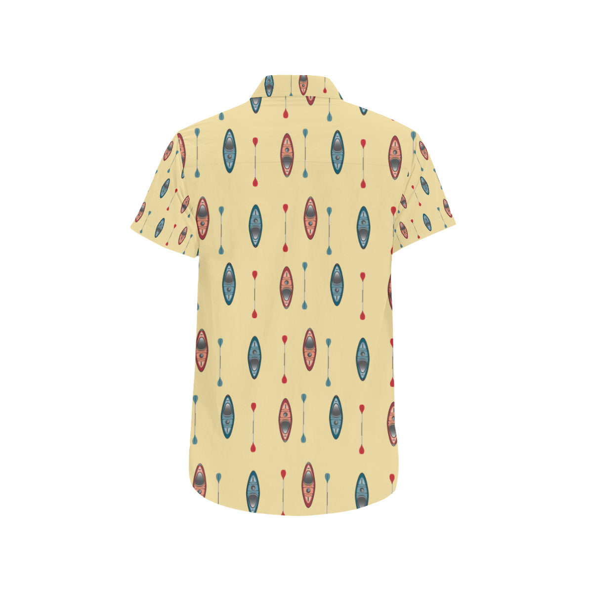 Kayak Pattern Print Design 02 Men's Short Sleeve Button Up Shirt