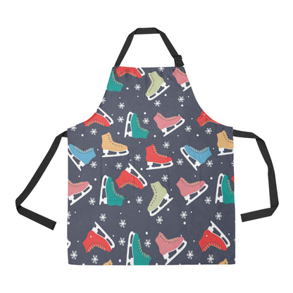 Ice Skate Pattern Print Design 04 Apron with Pocket