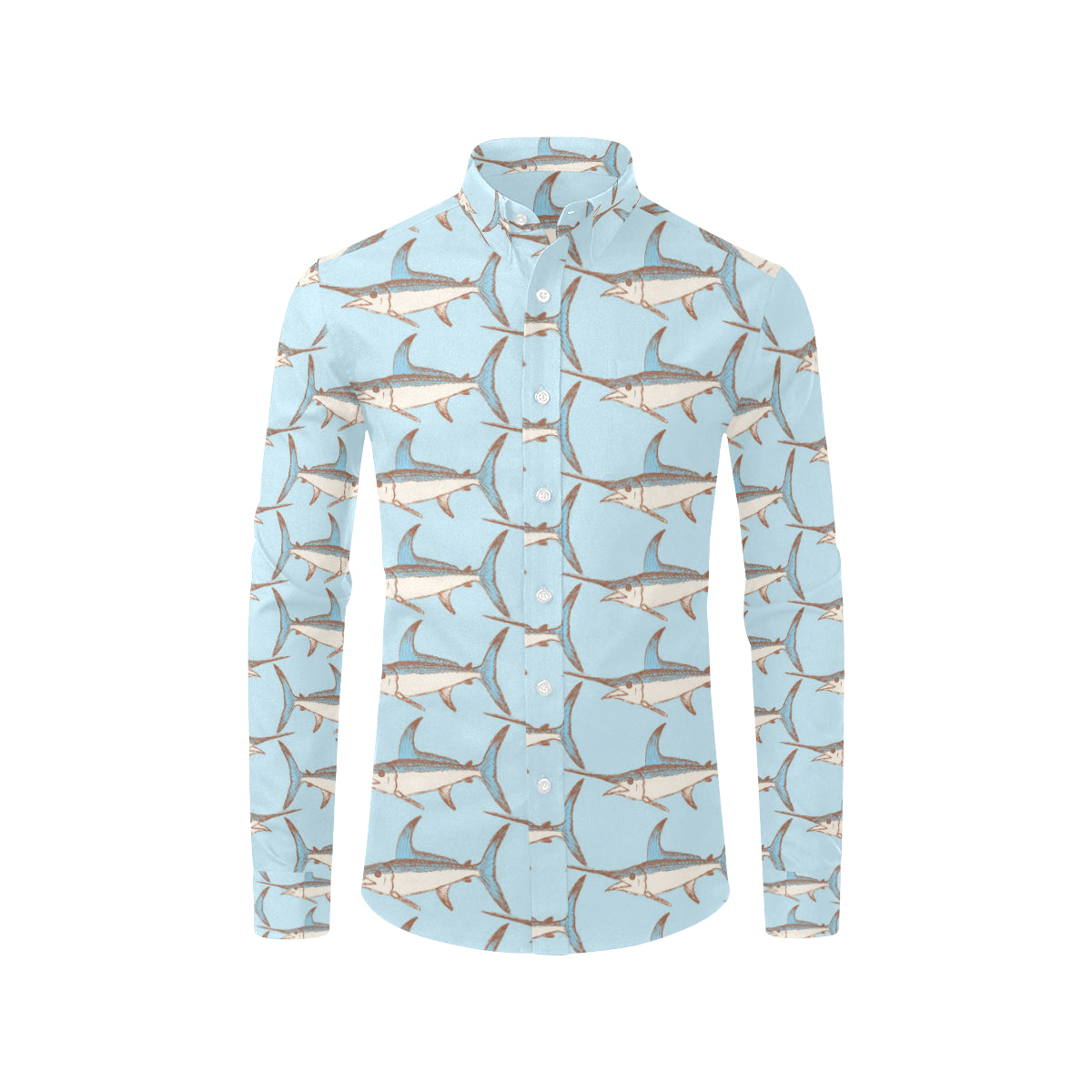 Swordfish Pattern Print Design 01 Men's Long Sleeve Shirt