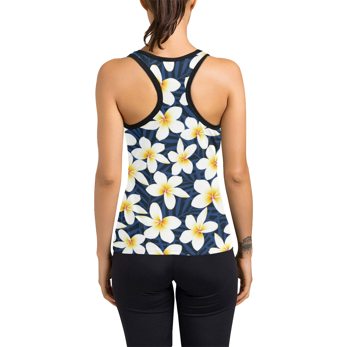 Plumeria Pattern Print Design PM026 Women's Racerback Tank Top