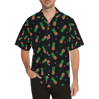 Neon Pineapple Pattern Print Design A04 Men's Hawaiian Shirt
