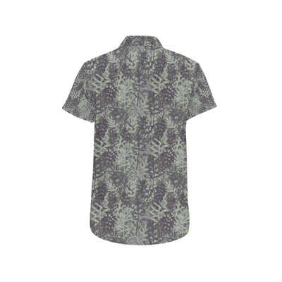 Camouflage Fern Pattern Print Design 05 Men's Short Sleeve Button Up Shirt