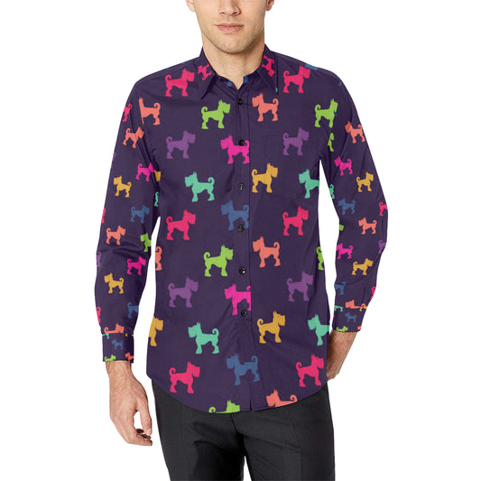 Schnauzers Pattern Print Design A05 Men's Long Sleeve Shirt