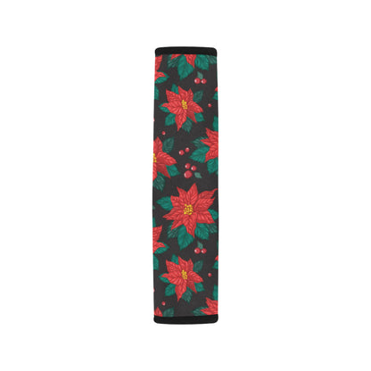 Poinsettia Pattern Print Design POT07 Car Seat Belt Cover
