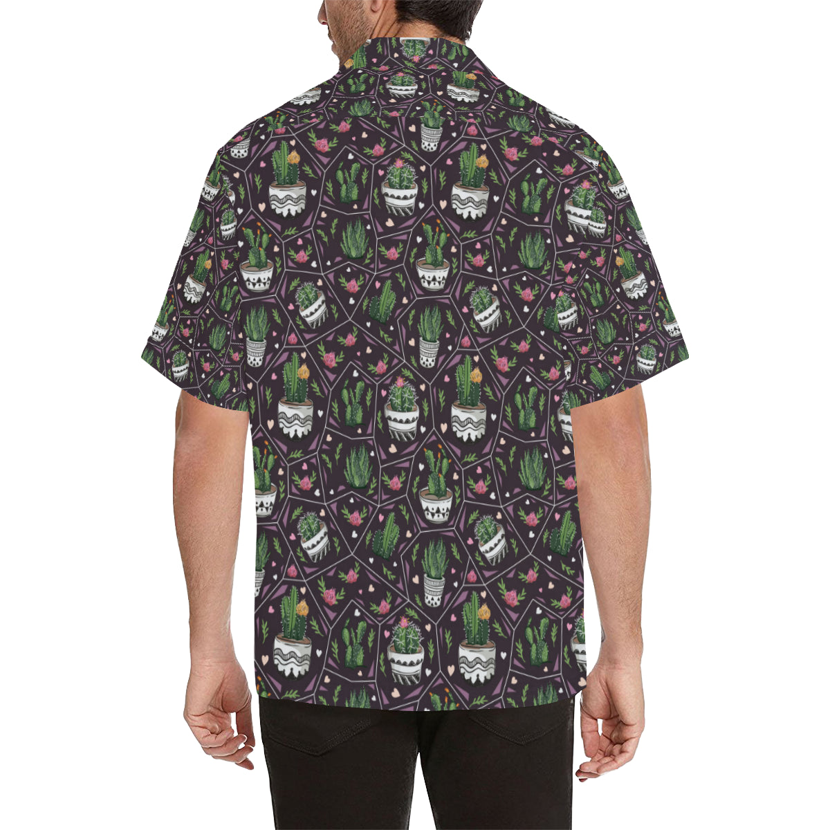 Cactus Pattern Print Design 03 Men's Hawaiian Shirt
