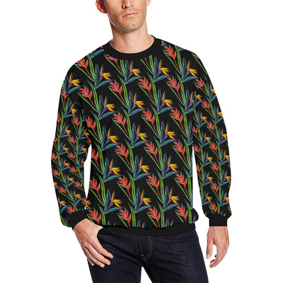 Heliconia Pattern Print Design HL04 Men Long Sleeve Sweatshirt