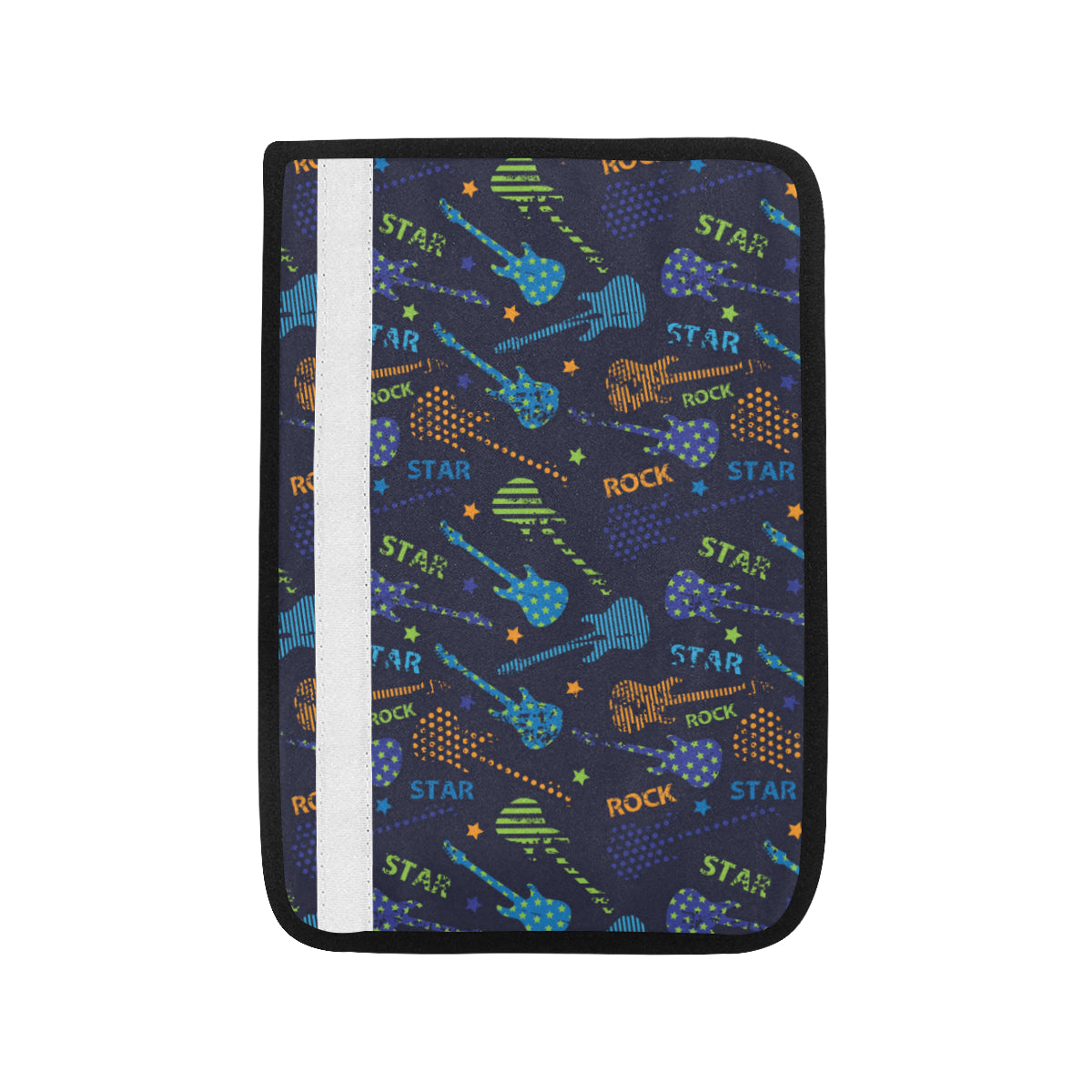 Rock and Roll Pattern Print Design A04 Car Seat Belt Cover