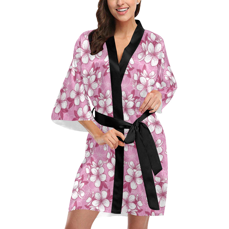 Cherry Blossom Pattern Print Design CB02 Women Kimono Robe