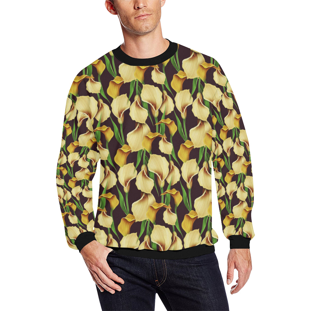 Lily Pattern Print Design LY013 Men Long Sleeve Sweatshirt