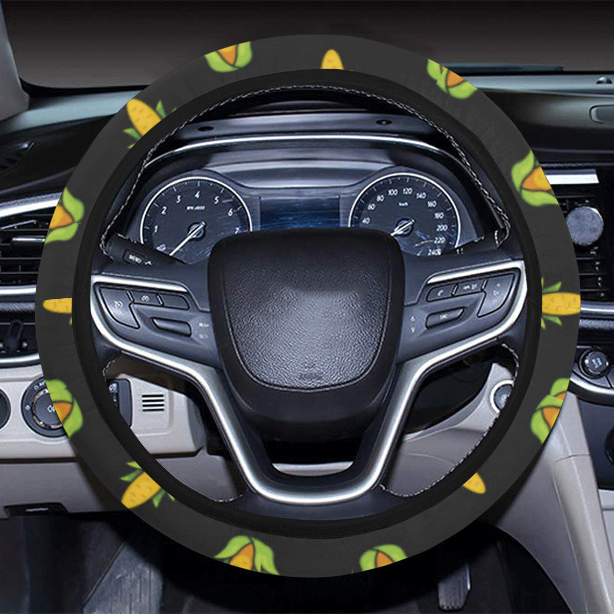 Corn Pattern Print Design 04 Steering Wheel Cover with Elastic Edge