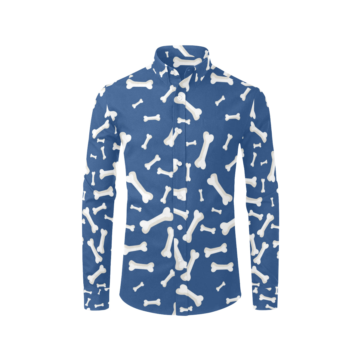 Dog Bone Pattern Print Design 03 Men's Long Sleeve Shirt
