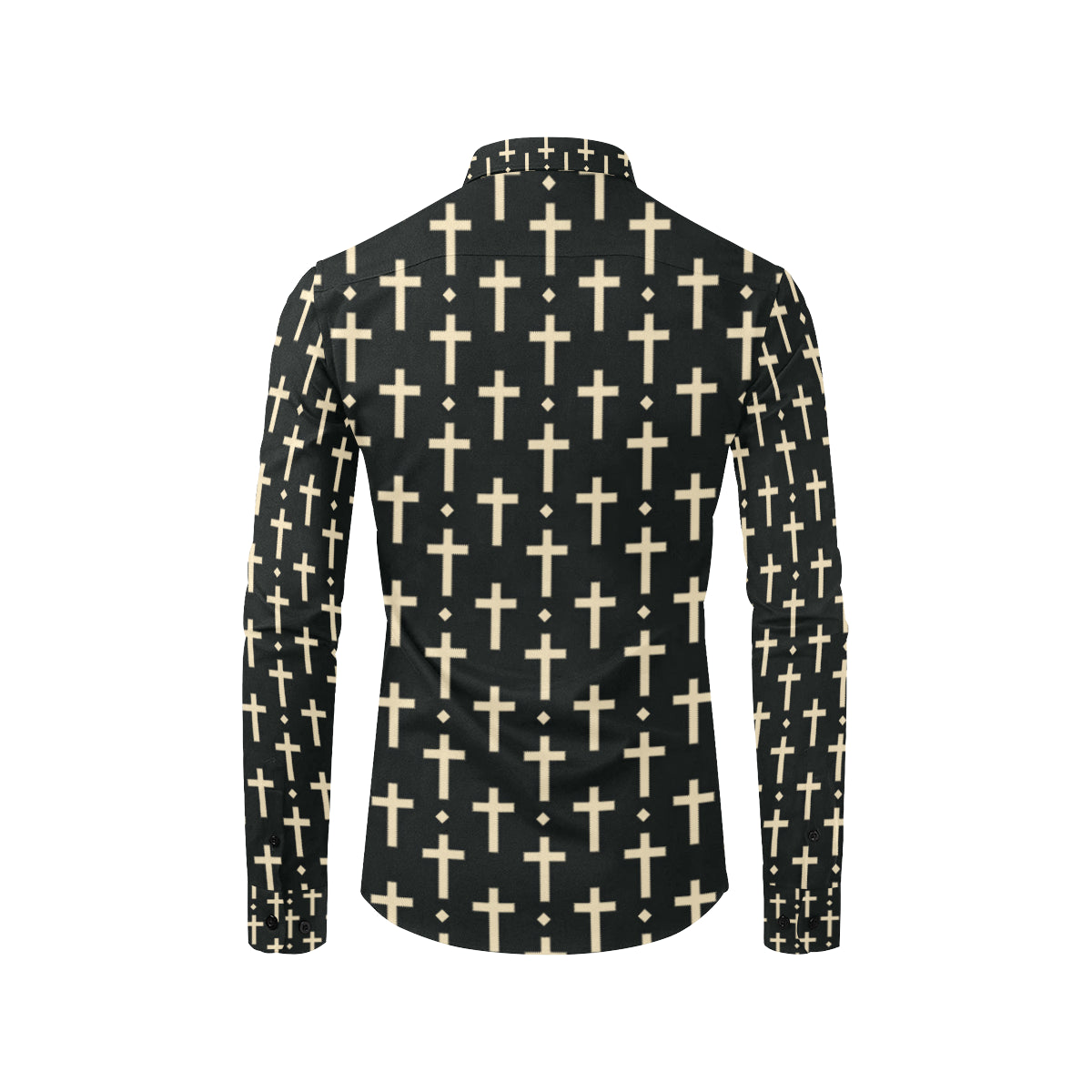 Cross Pattern Print Design 03 Men's Long Sleeve Shirt