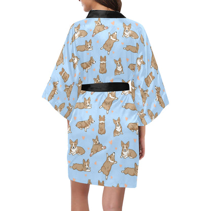 Pembroke Welsh Corgis Pattern Print Design A05 Women's Short Kimono